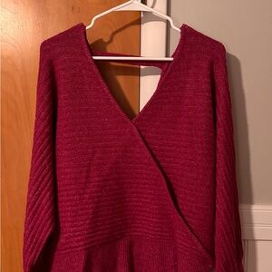 Olive & Oak Women's V-Neck Sweater - Deep Pink